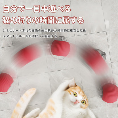 スマートな猫犬遊びボール 犬 ボール 犬用 猫用 おもちゃ 電動ボール 光るボール 動く 回転 跳ねる LEDライト付き 障害物検知 USB充電式 丸洗い可能