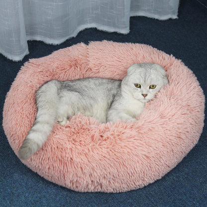 犬ベッド 猫ベッド ふわふわ 丸型 クッション ドーナツペットベッド ぐっすり眠る