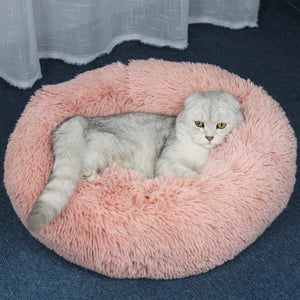 犬ベッド 猫ベッド ふわふわ 丸型 クッション ドーナツペットベッド ぐっすり眠る